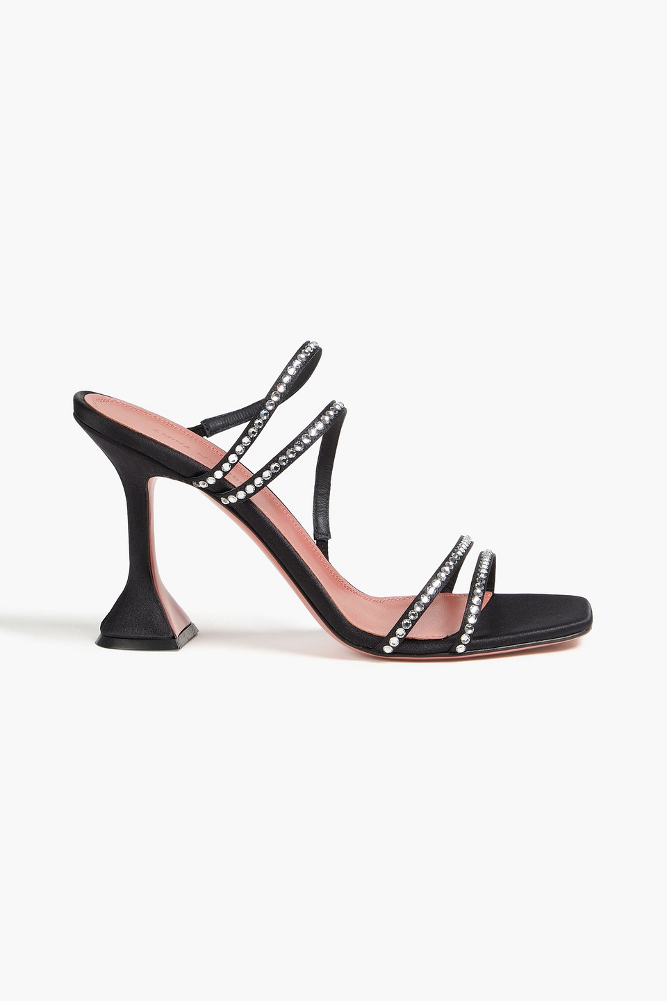 Amina Muaddi Naima Crystal-embellished Satin Mules In Animal Print