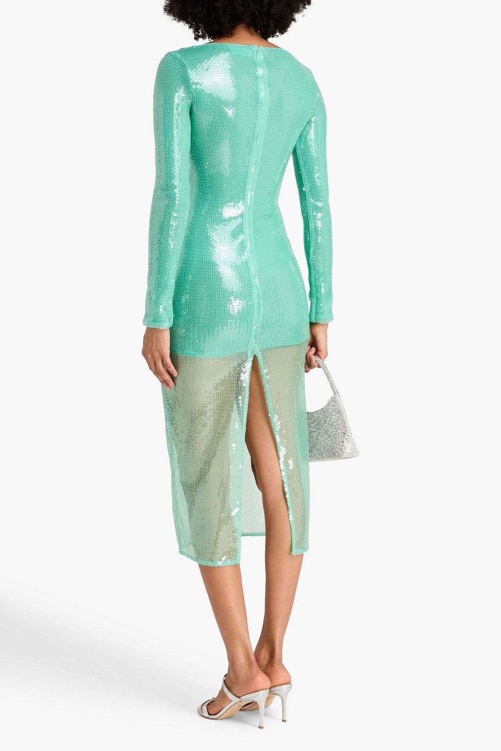 DAVID KOMA Sequined tulle midi dress