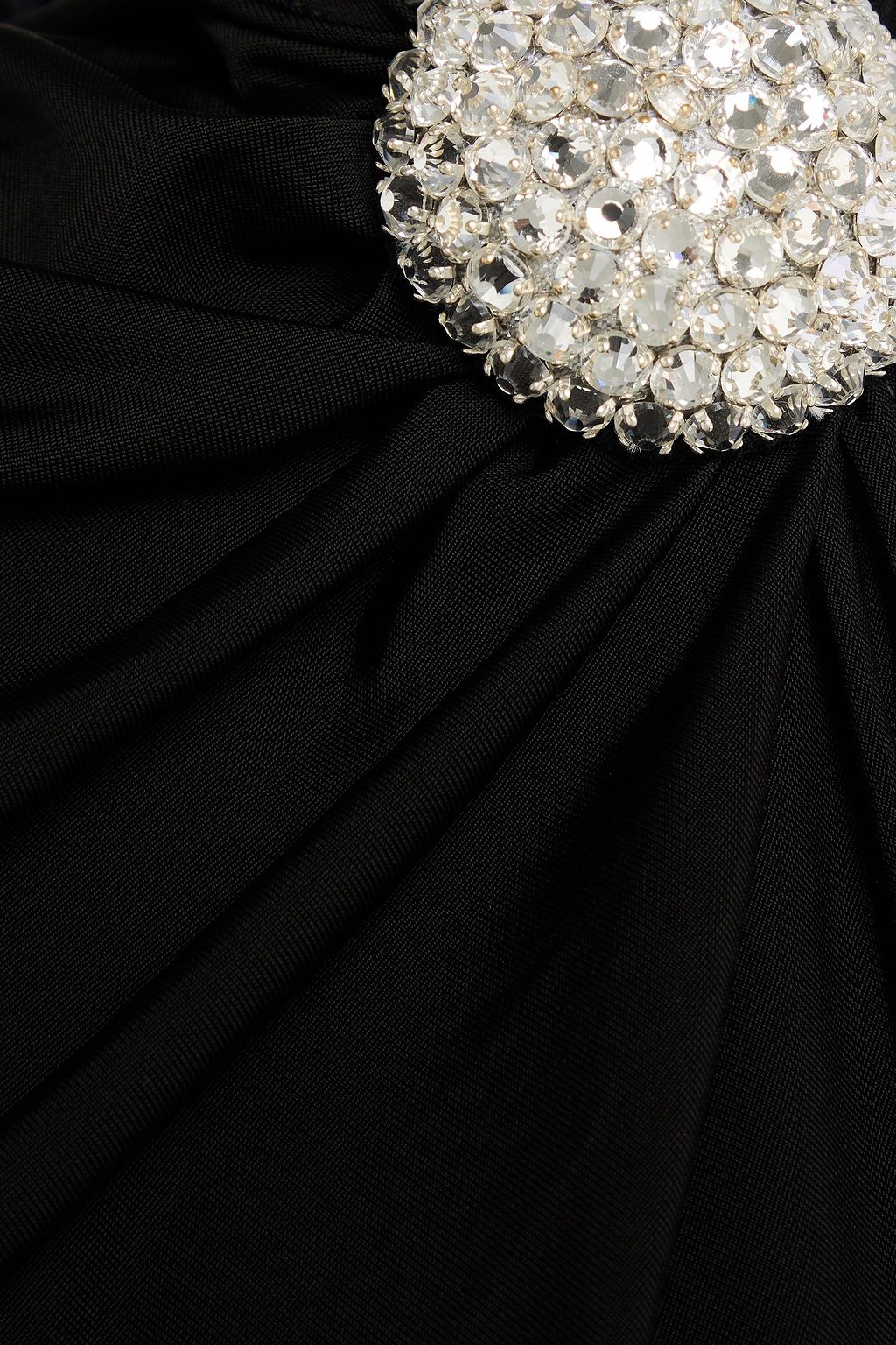 DAVID KOMA Asymmetric crystal-embellished ruched jersey dress