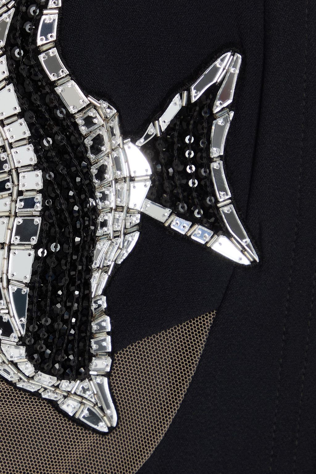 DAVID KOMA فستان قصير من الكريب بتصميم مزركش