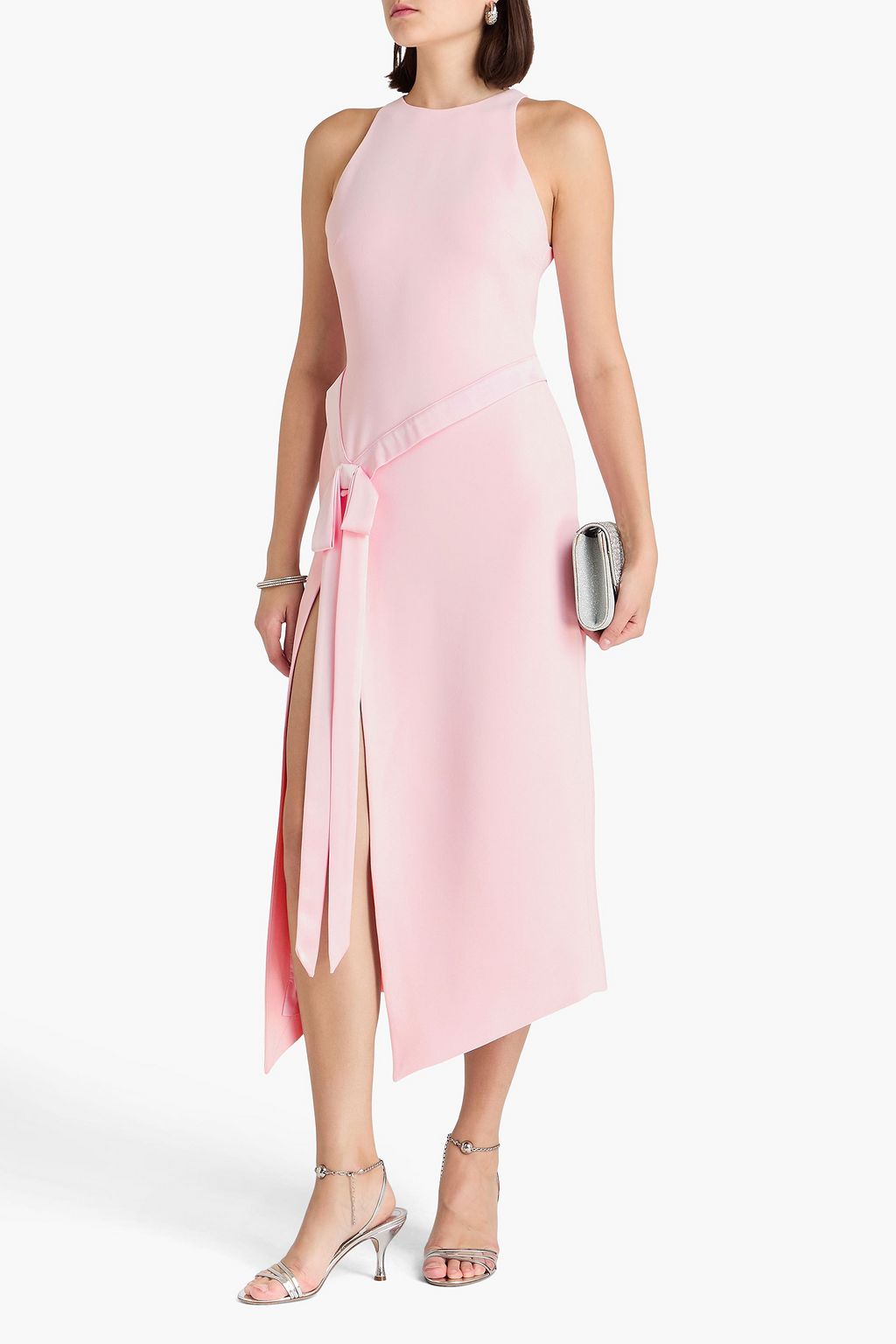david koma pink dress David Koma Ruched Mesh Gown in Pink