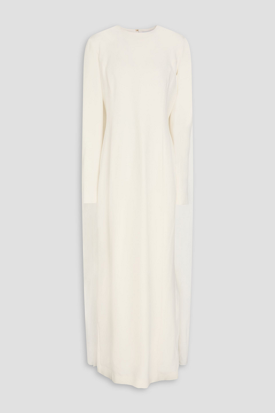Gabriela Hearst Carlota Cape-effect Pleated Silk And Wool-blend Gown In White