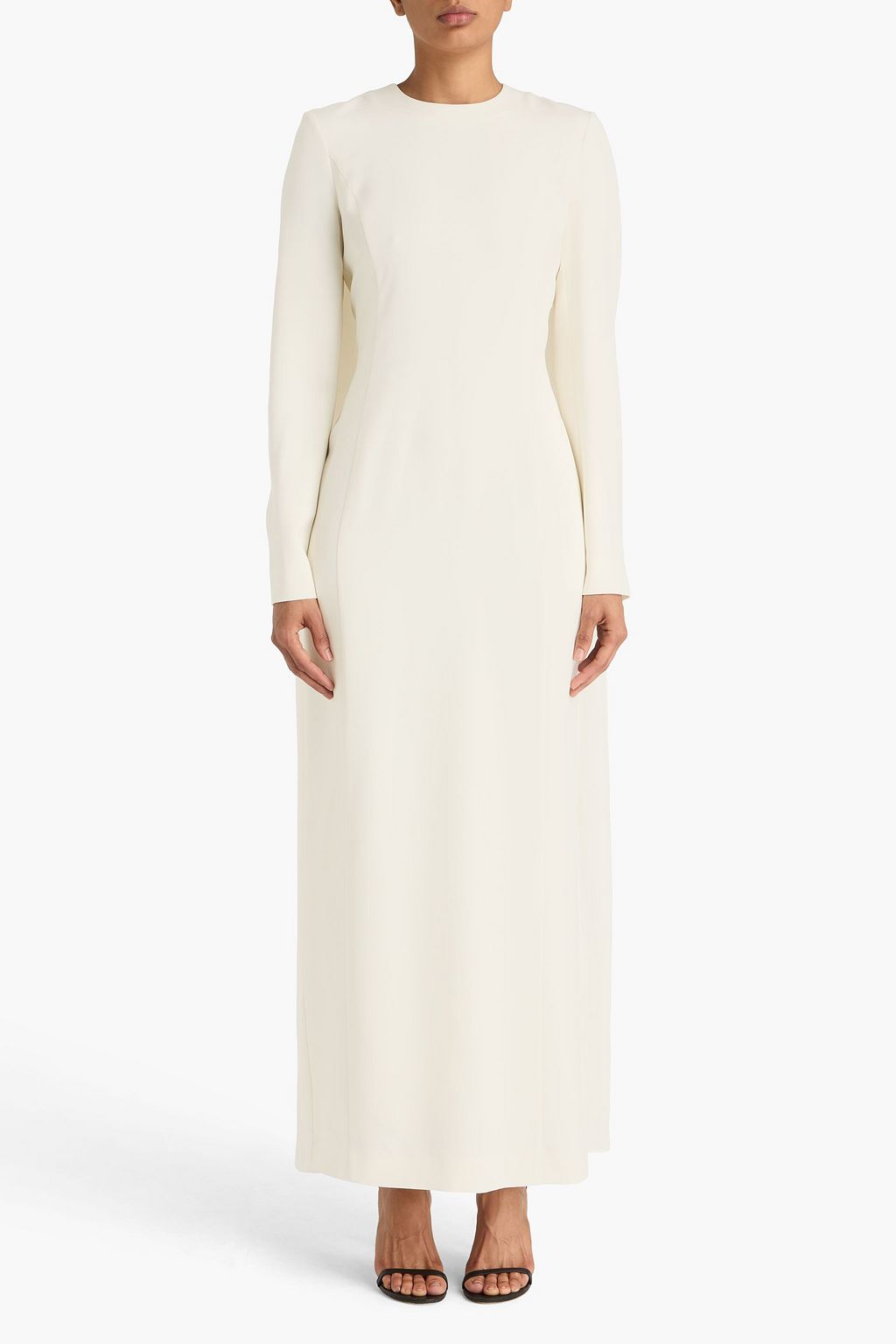 GABRIELA HEARST Carlota cape-effect pleated silk and wool-blend gown