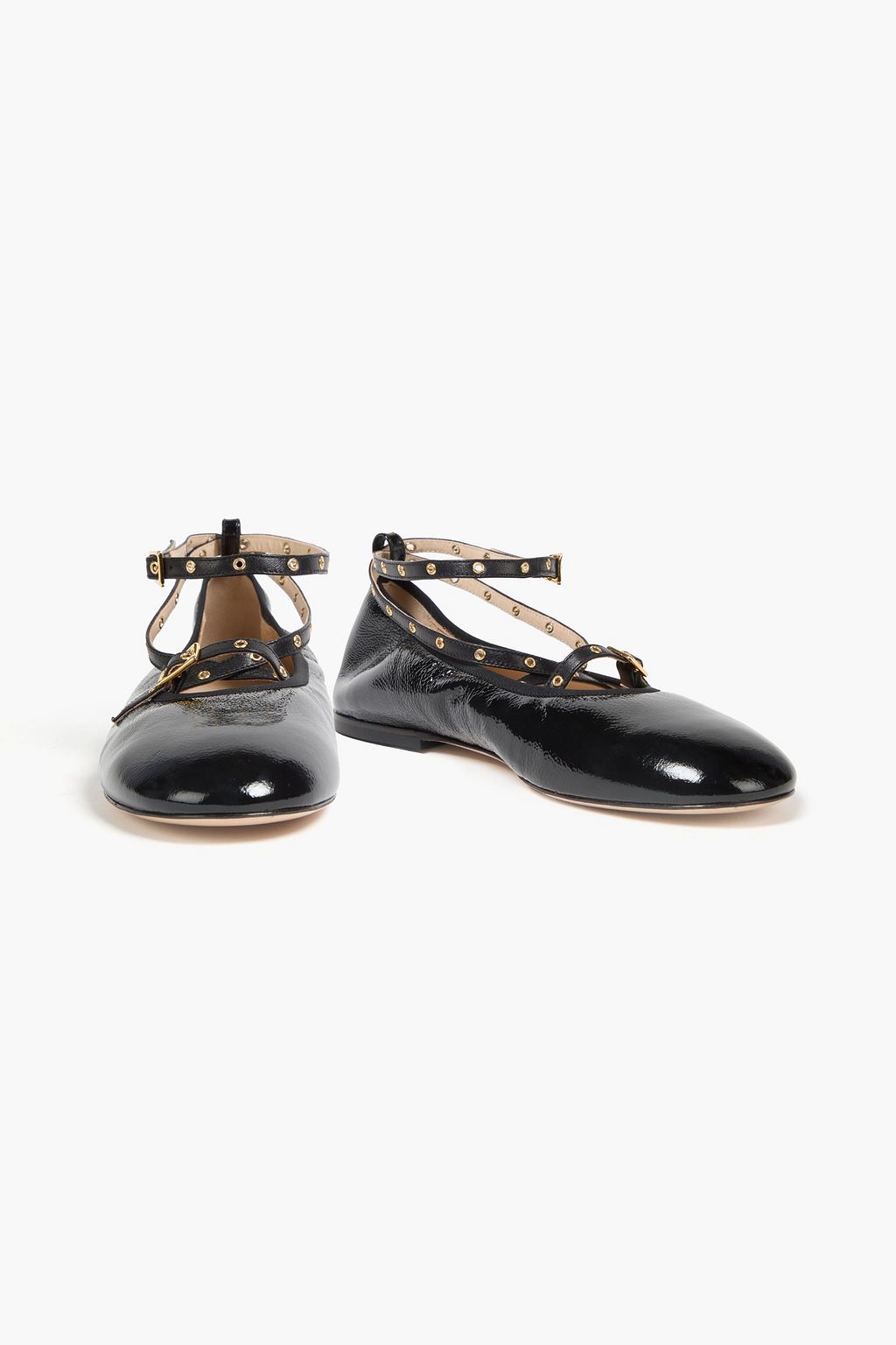 WANDLER June eyelet-embellished patent-leather ballet flats