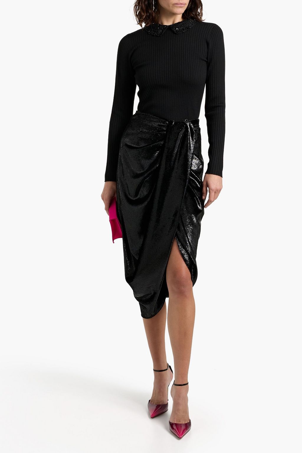 CAROLINA HERRERA Ribbed embellished wool sweater