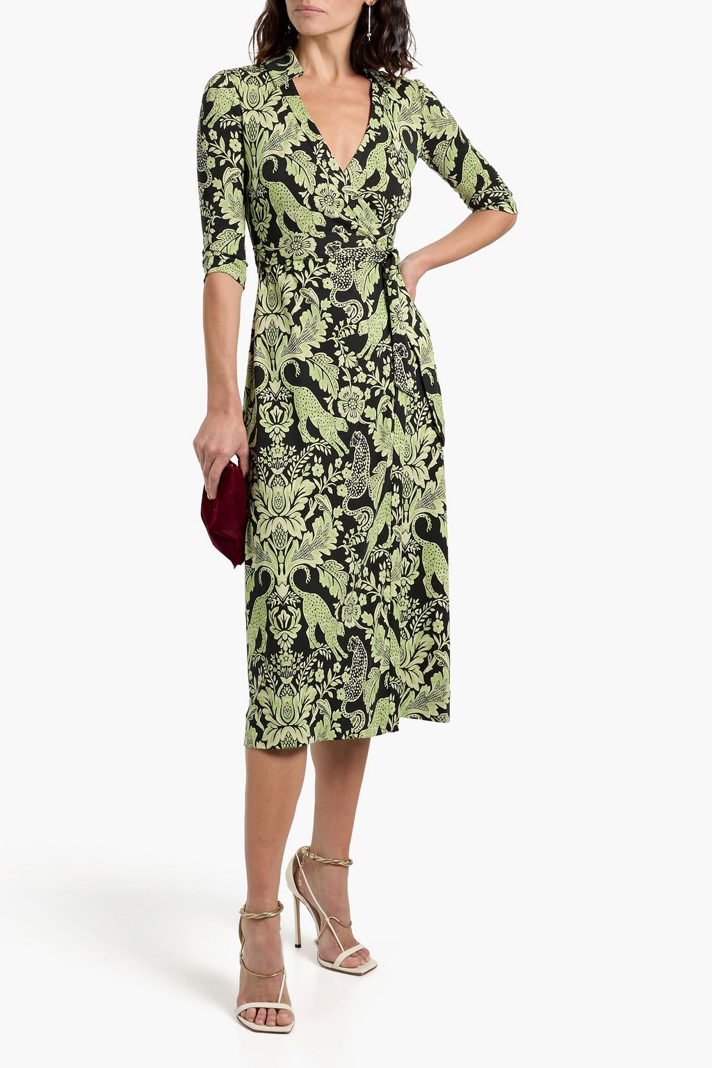 DIANE VON FURSTENBERG Abigail printed silk-jersey midi wrap dress