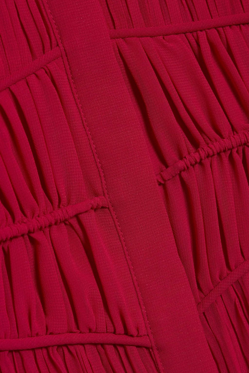 DIANE VON FURSTENBERG Dressy pintucked crepe de chine maxi dress