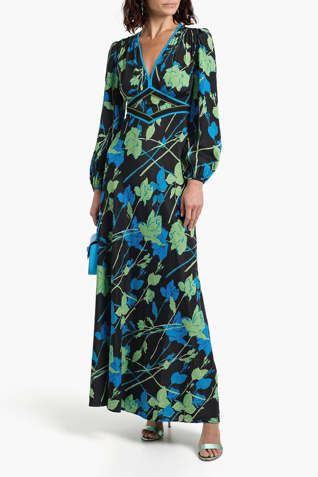 DIANE VON FURSTENBERG Seline floral-print satin-crepe maxi dress