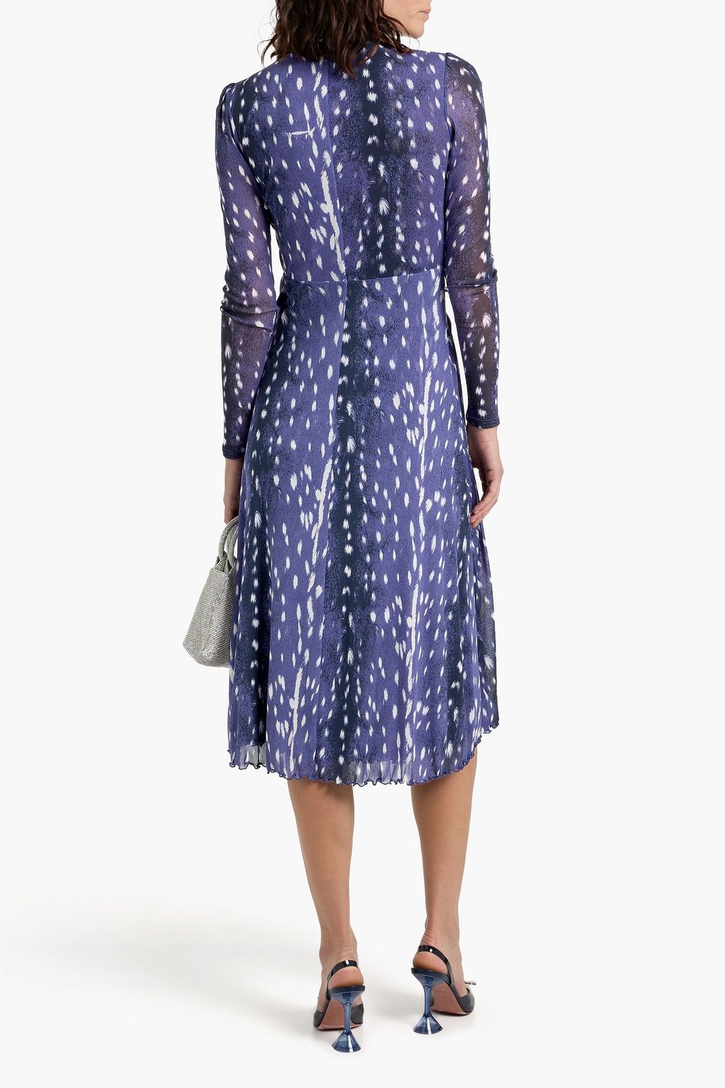 DIANE VON FURSTENBERG Burton twisted printed stretch-mesh midi dress