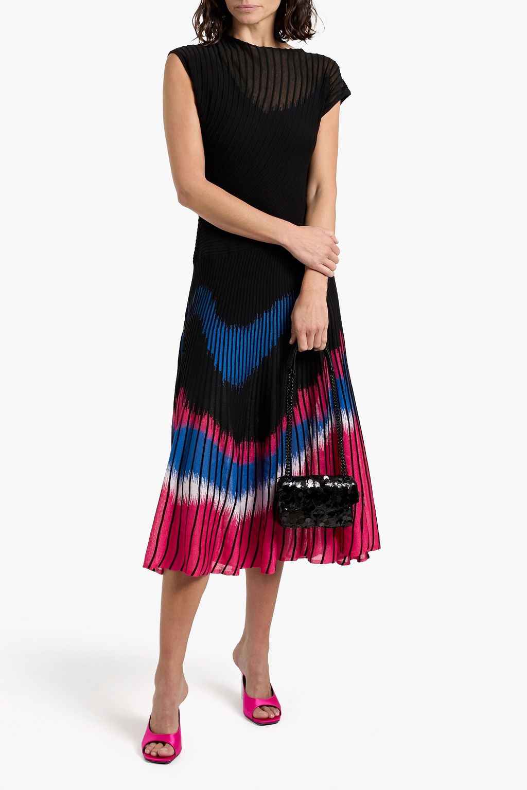 DIANE VON FURSTENBERG Rick ribbed jacquard-knit midi dress