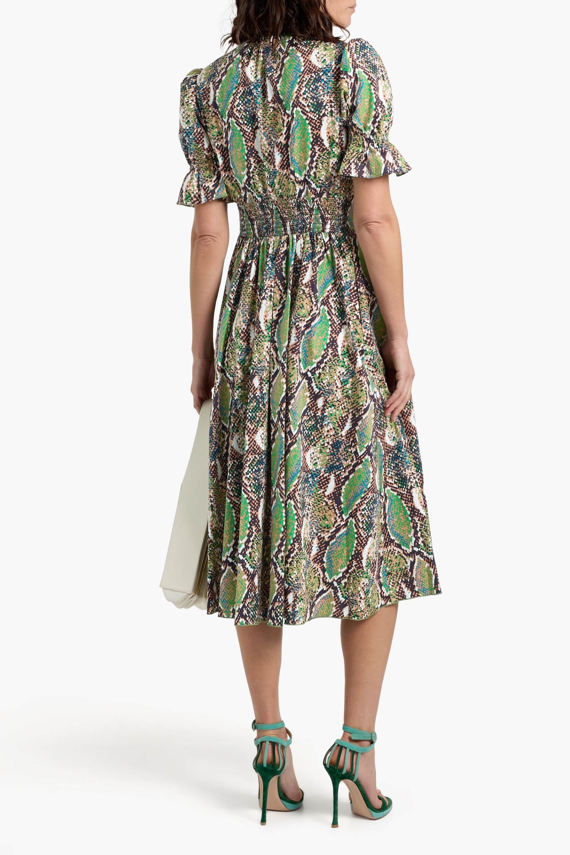 diane von furstenberg midi dress DVF Diane Von Furstenberg Tiered Printed Midi Dress | Red