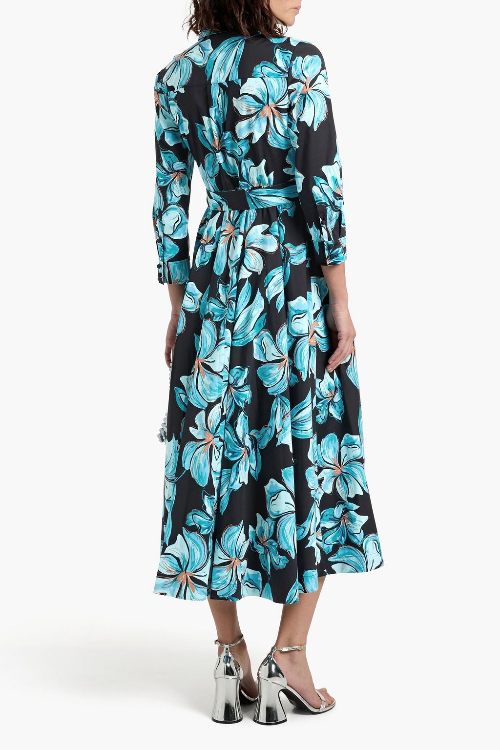 DIANE VON FURSTENBERG Blaine floral-print cotton-blend poplin midi shirt dress