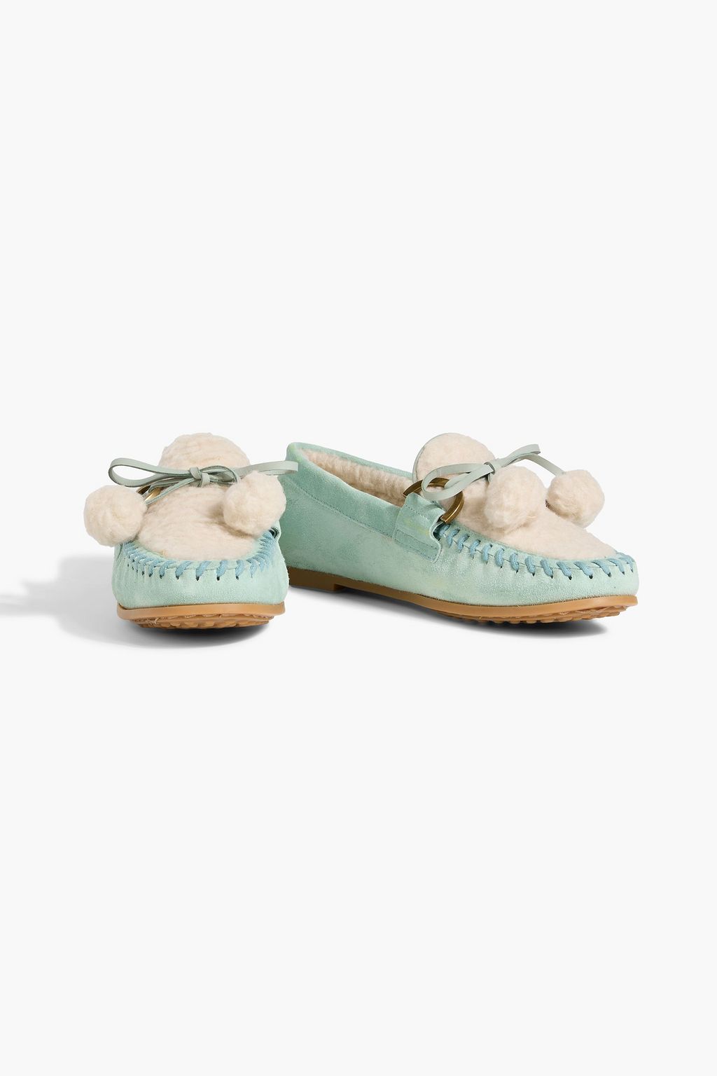 TOD'S Shearling-lined suede loafers