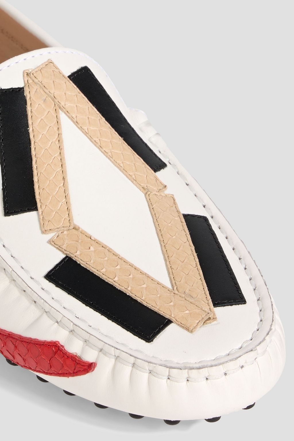 TOD'S Gommino smooth and croc-effect leather loafers