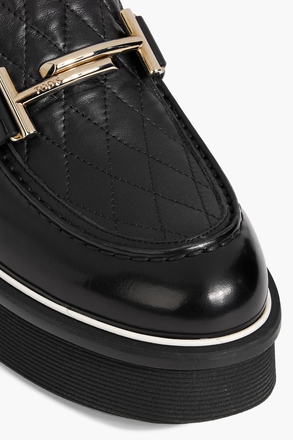 TOD'S Double T quilted leather platform loafers