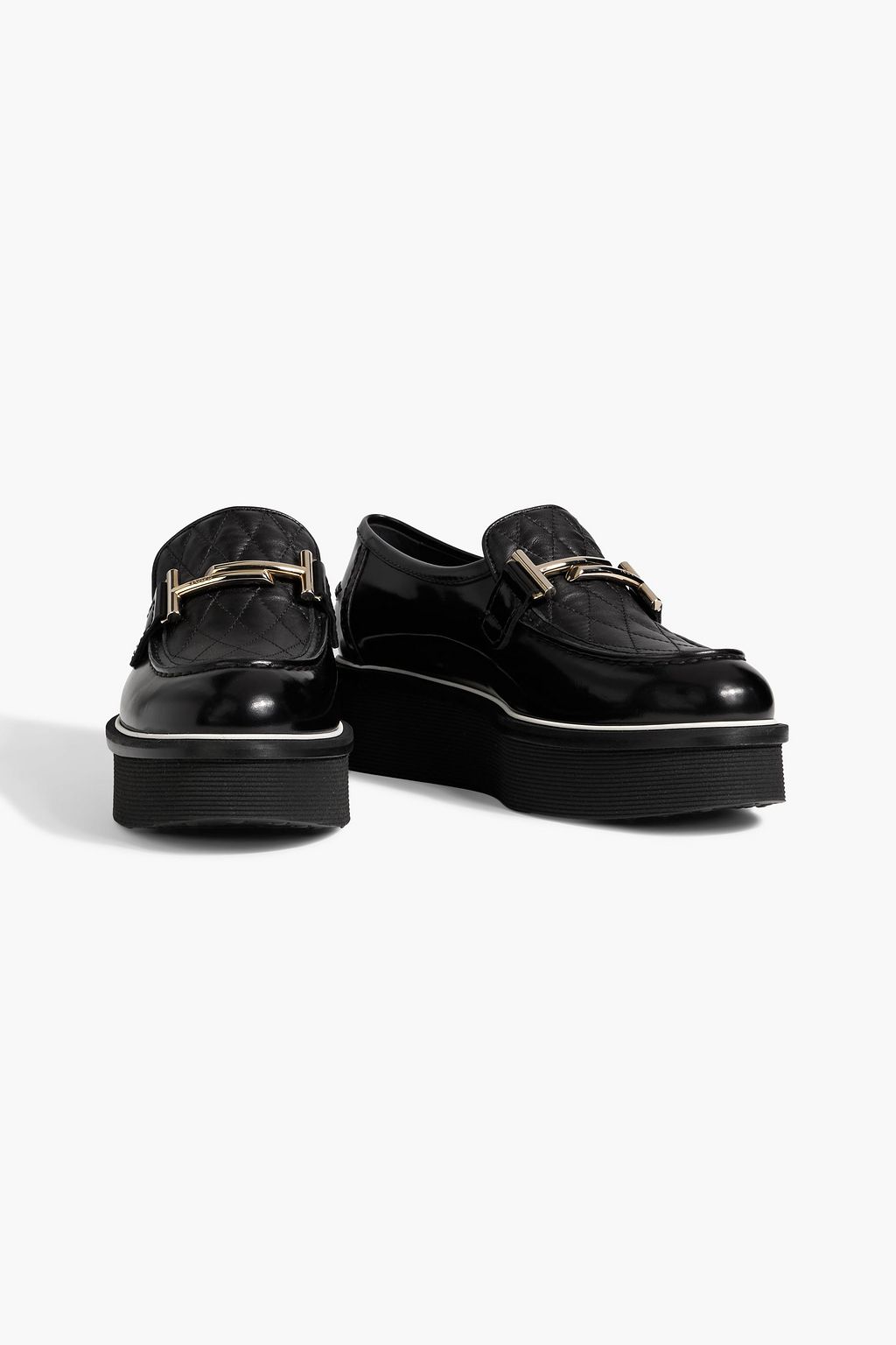 TOD'S Double T quilted leather platform loafers