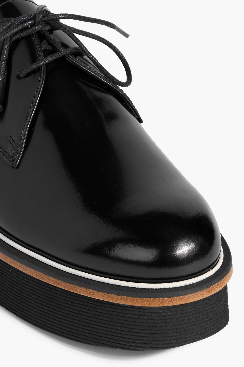 TOD'S Glossed-leather platform brogues