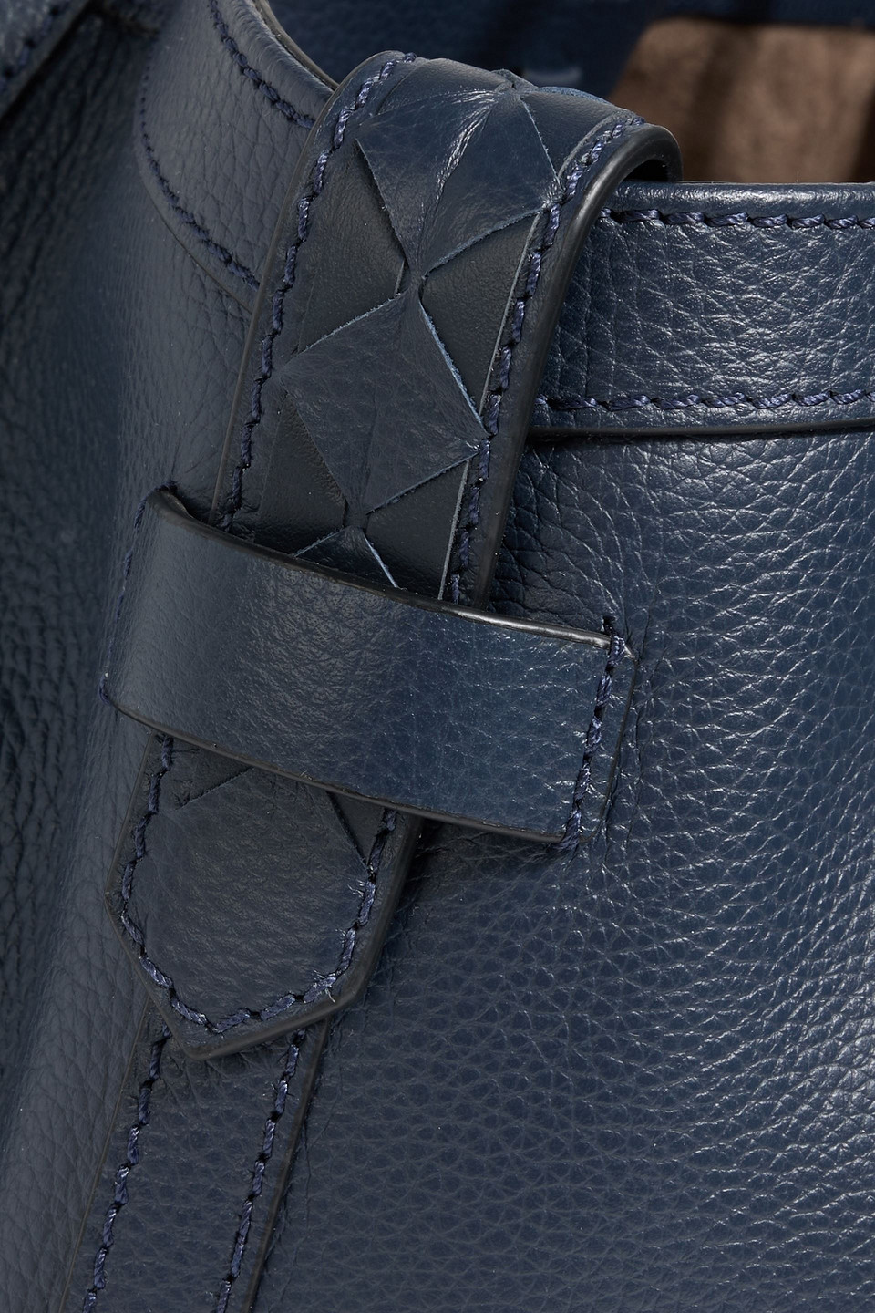 Serapian Secret Rugiada Pebbled-leather Tote In Blue