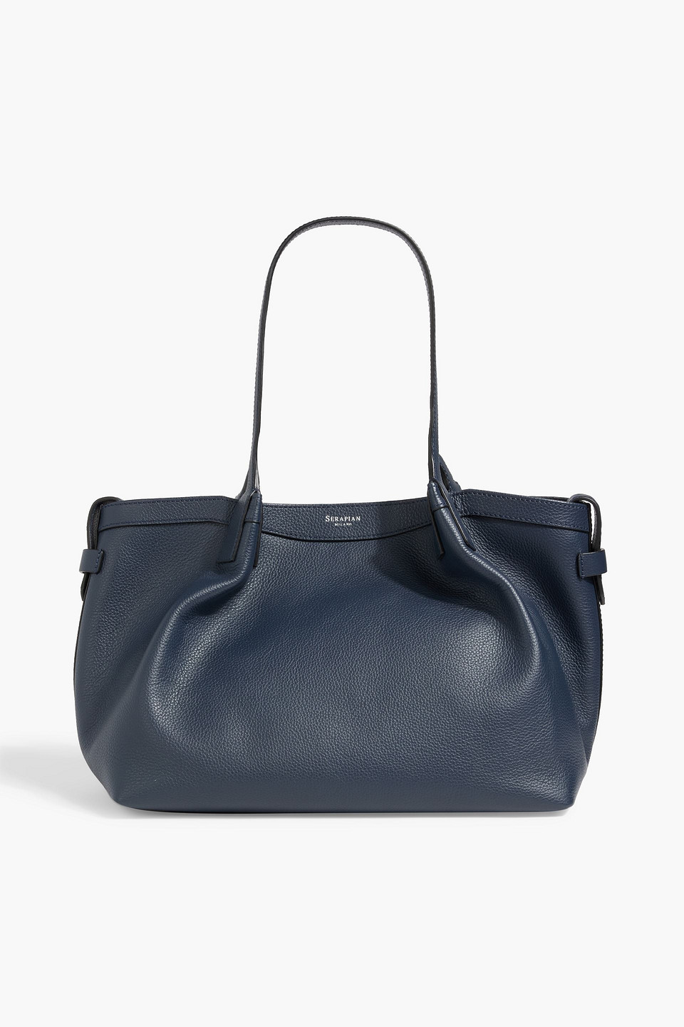 Serapian Secret Rugiada Pebbled-leather Tote In Blue
