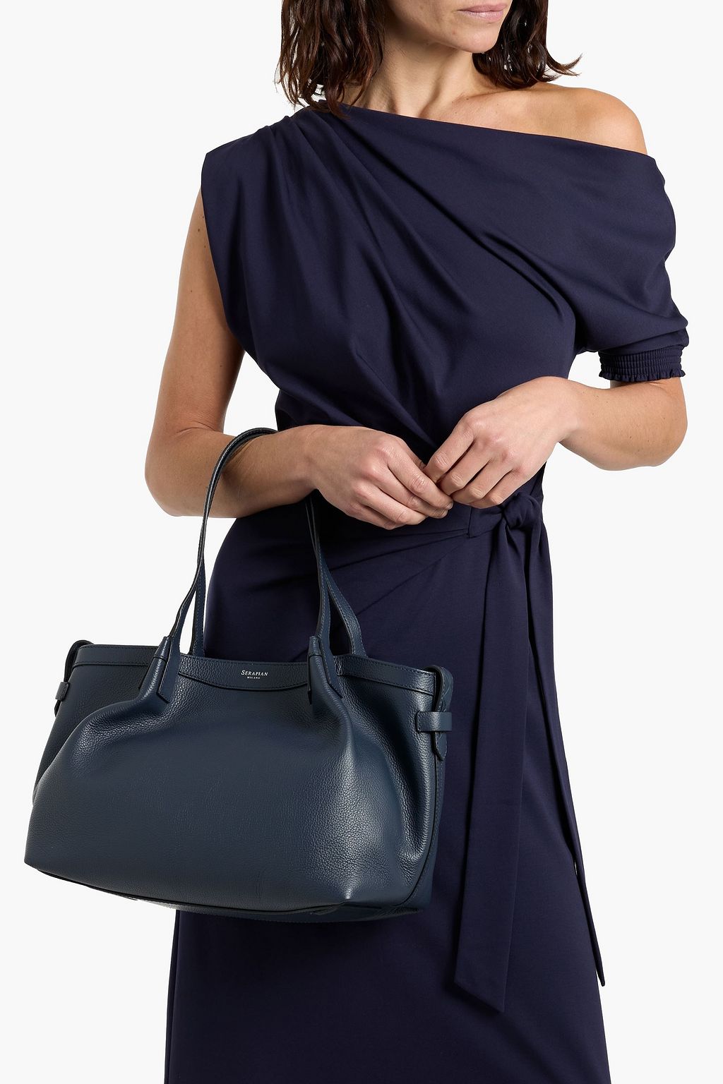 SERAPIAN Secret Rugiada pebbled-leather tote