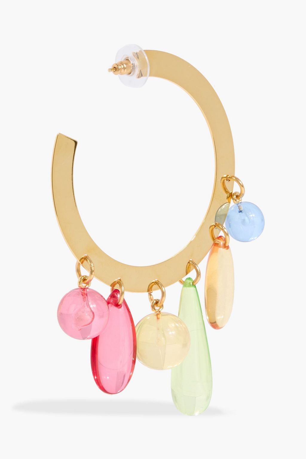 CAROLINA HERRERA Gold-tone acrylic hoop earrings