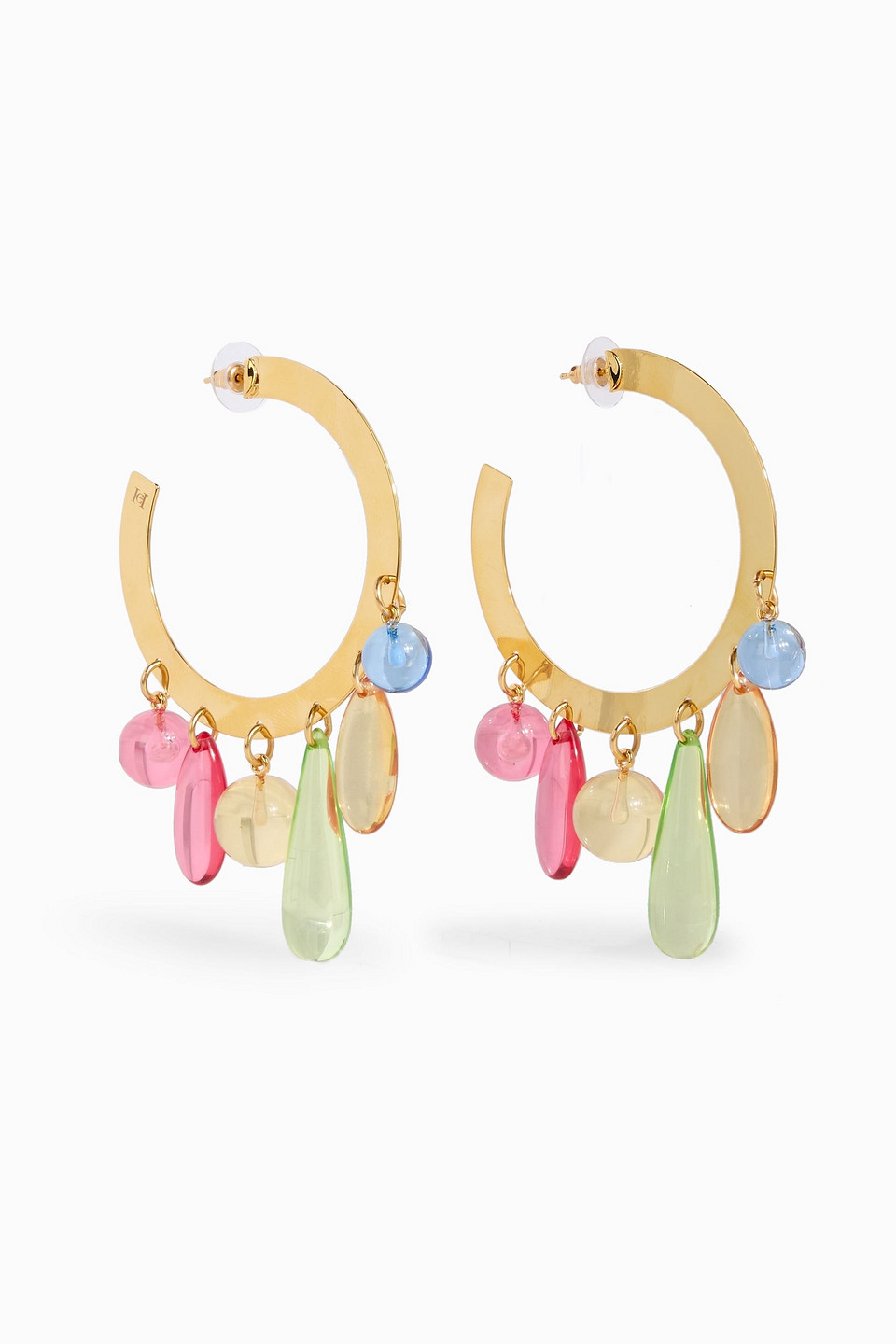 Carolina Herrera Gold-tone Acrylic Hoop Earrings