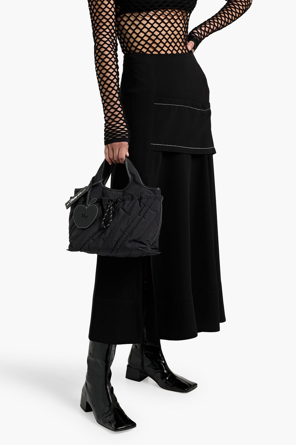 3.1 Phillip Lim Mini Market Quilted Ripstop Tote In Black