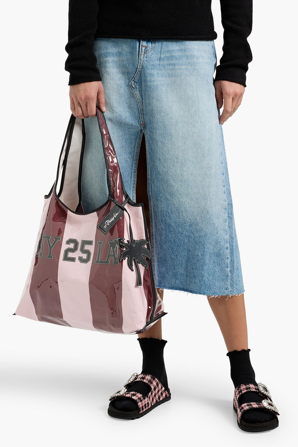 3.1 Phillip Lim Printed Cotton-canvas And Pvc Tote In Pink