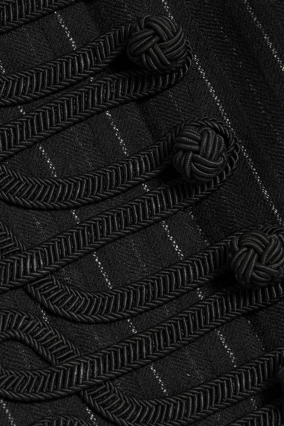 Veronica De Piante Lyla Pinstriped Wool And Satin Vest In Black