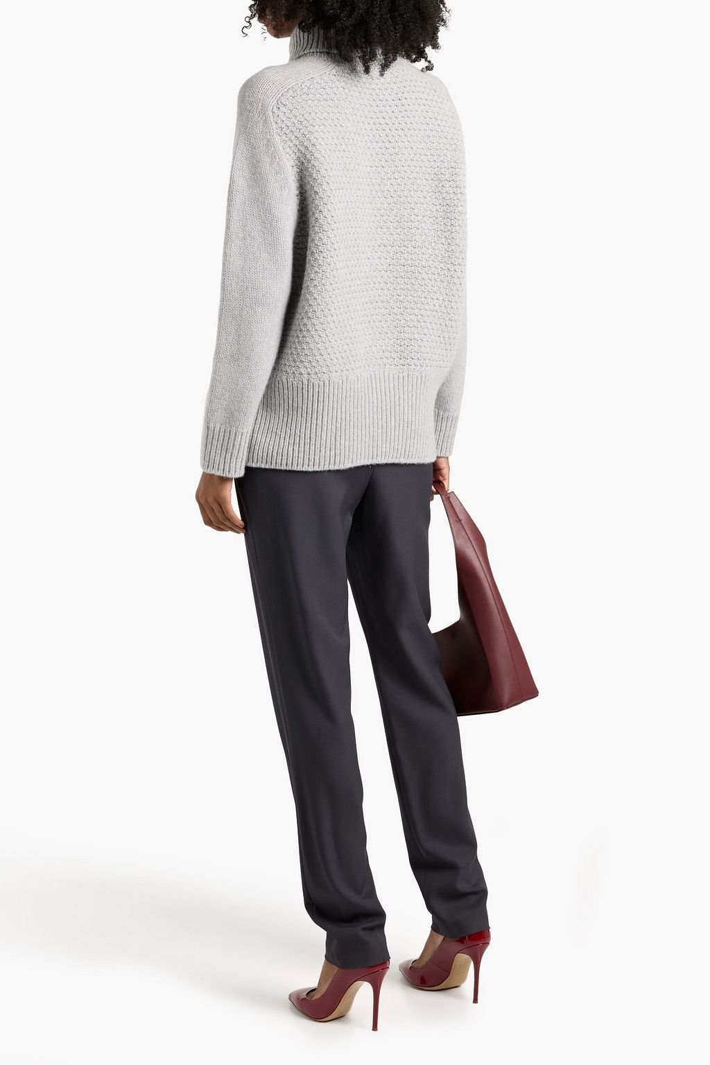 VERONICA DE PIANTE Francoise textured-knit cashmere turtleneck sweater
