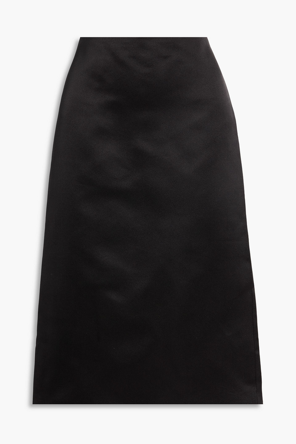 Veronica De Piante Nova Duchesse Silk-satin Midi Skirt In Black