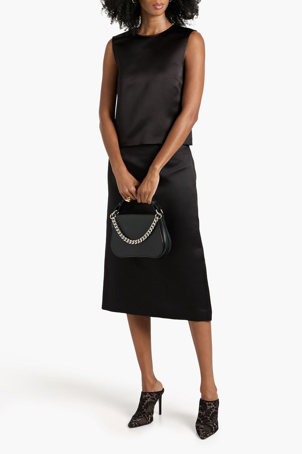 VERONICA DE PIANTE Nova duchesse silk-satin midi skirt