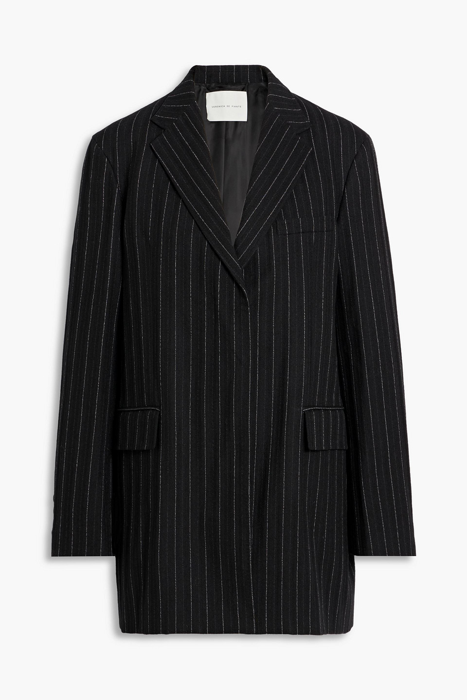 Veronica De Piante Francesco Pinstriped Wool Blazer In Black