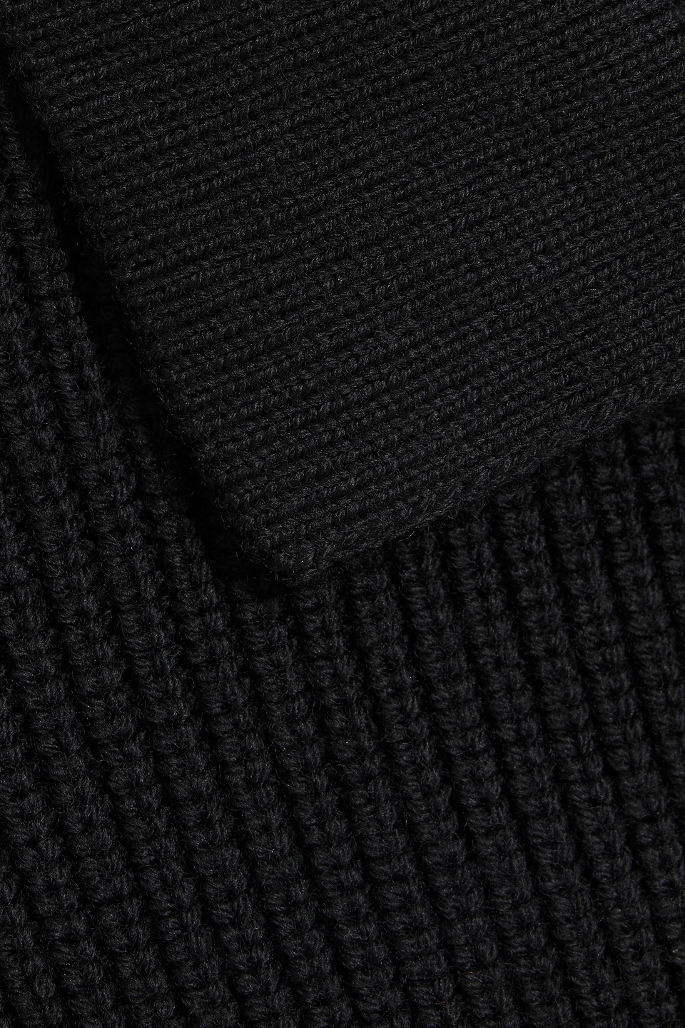 Veronica De Piante Estella Ribbed Wool Polo Sweater In Black