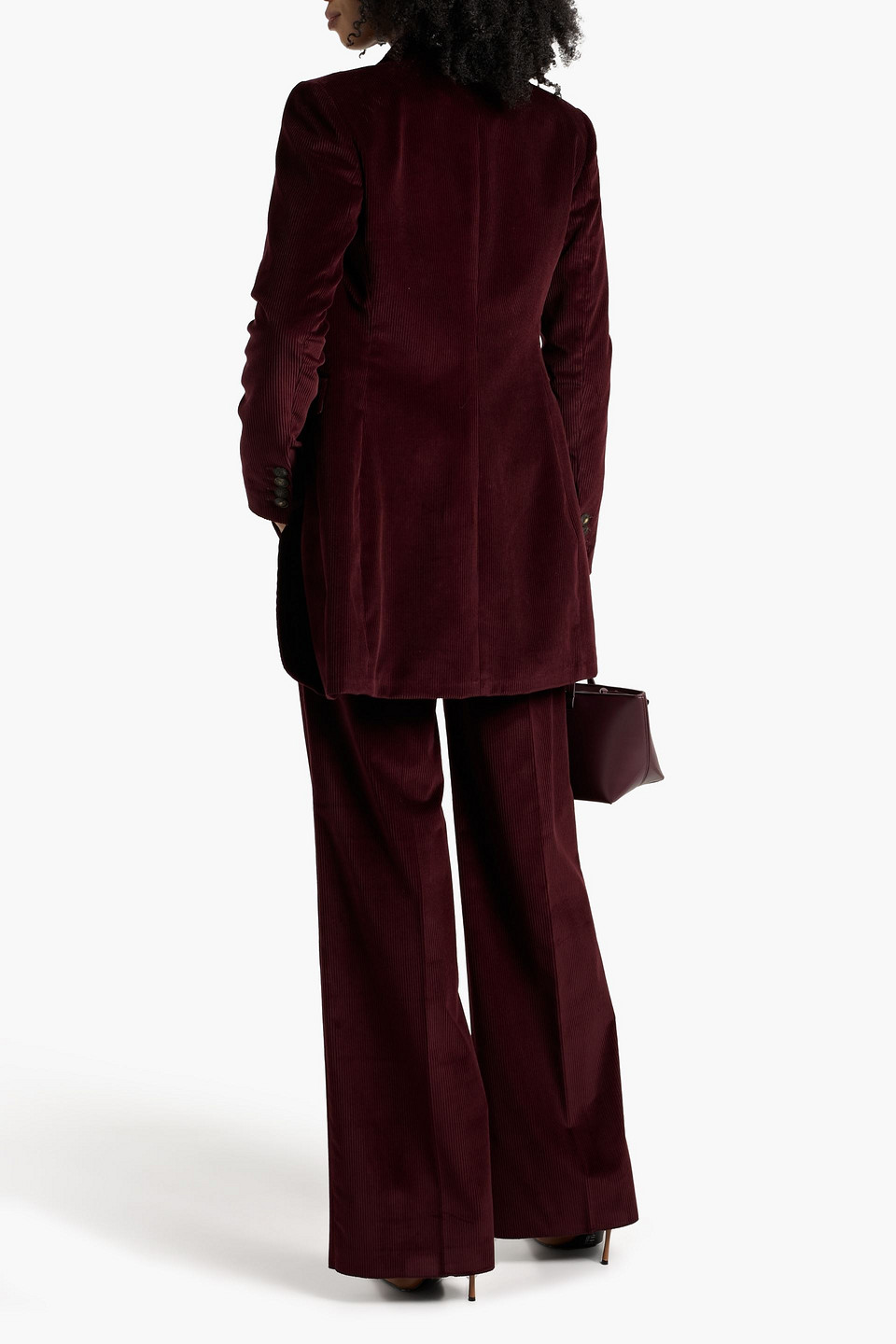 Veronica De Piante Aliyah Cotton-corduroy Blazer In Burgundy
