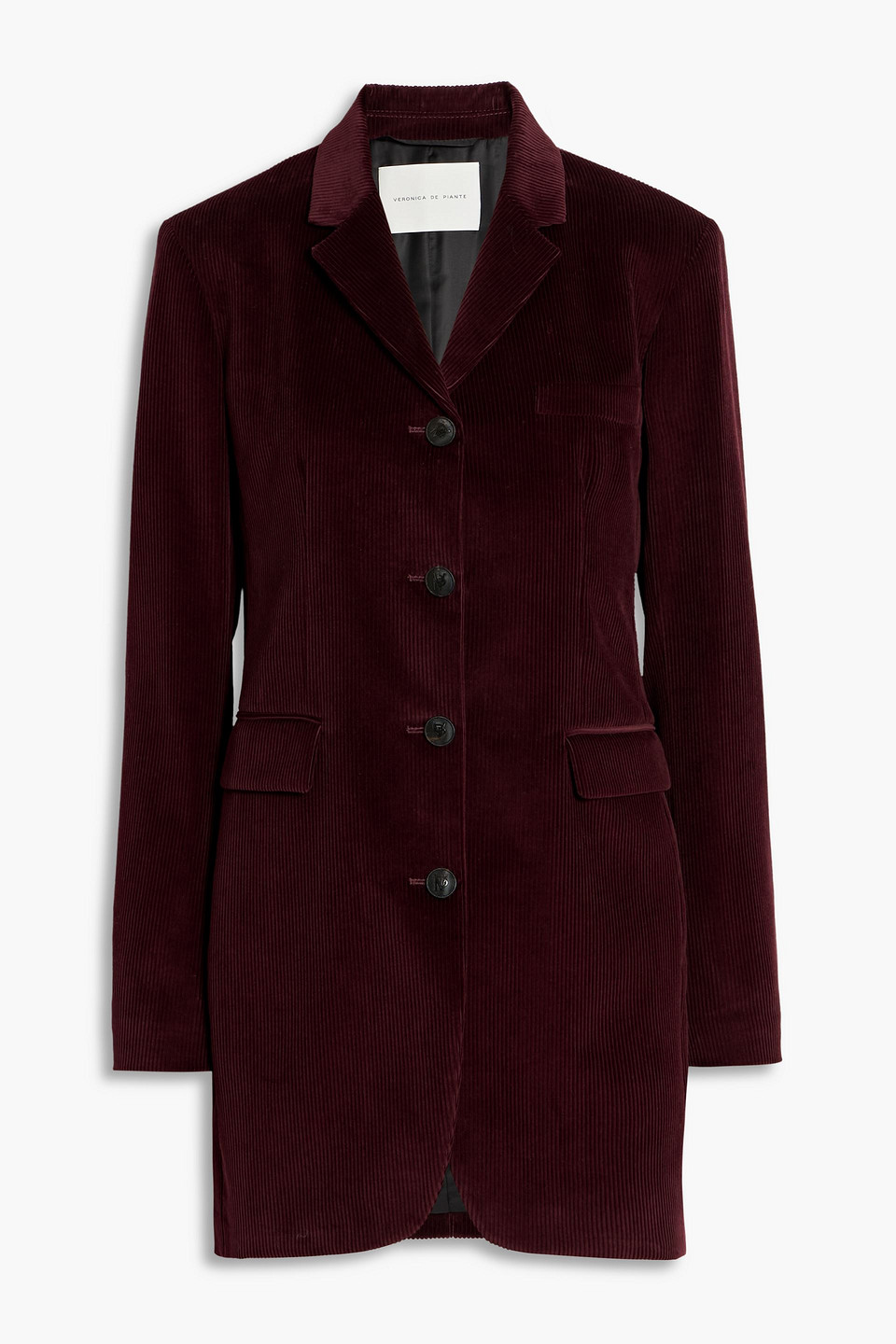 Veronica De Piante Aliyah Cotton-corduroy Blazer In Burgundy