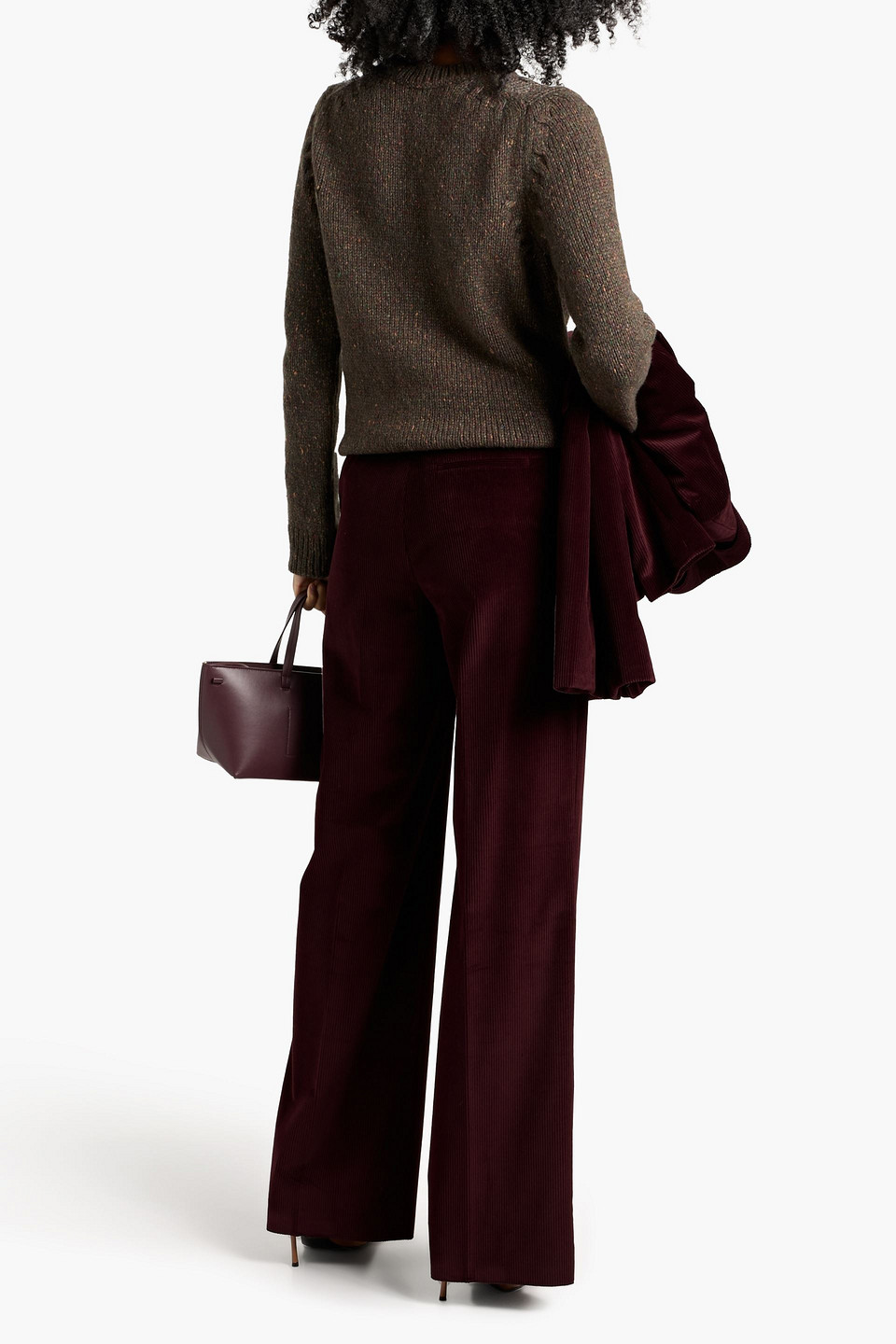 Veronica De Piante Anya Cotton-corduroy Wide-leg Pants In Burgundy
