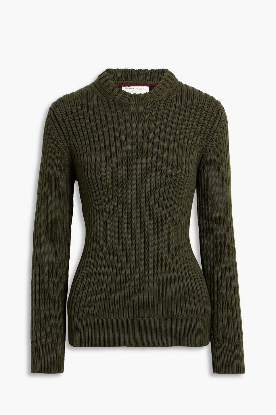 Veronica De Piante Tristan Ribbed Merino Wool Sweater In Green