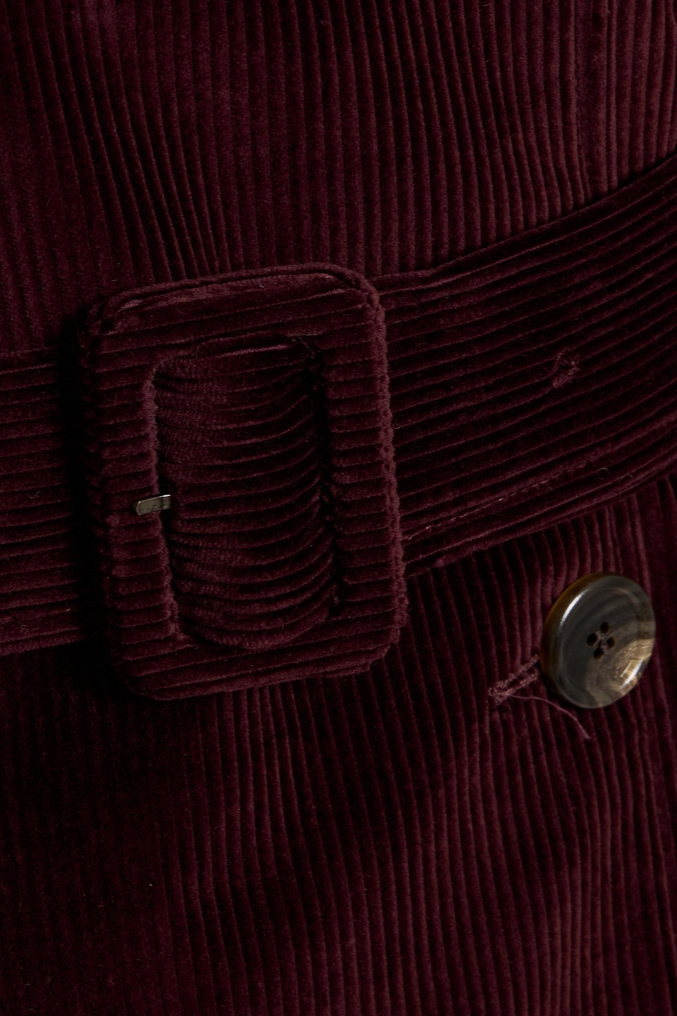 Veronica De Piante Bella Cotton-corduroy Trench Coat In Burgundy