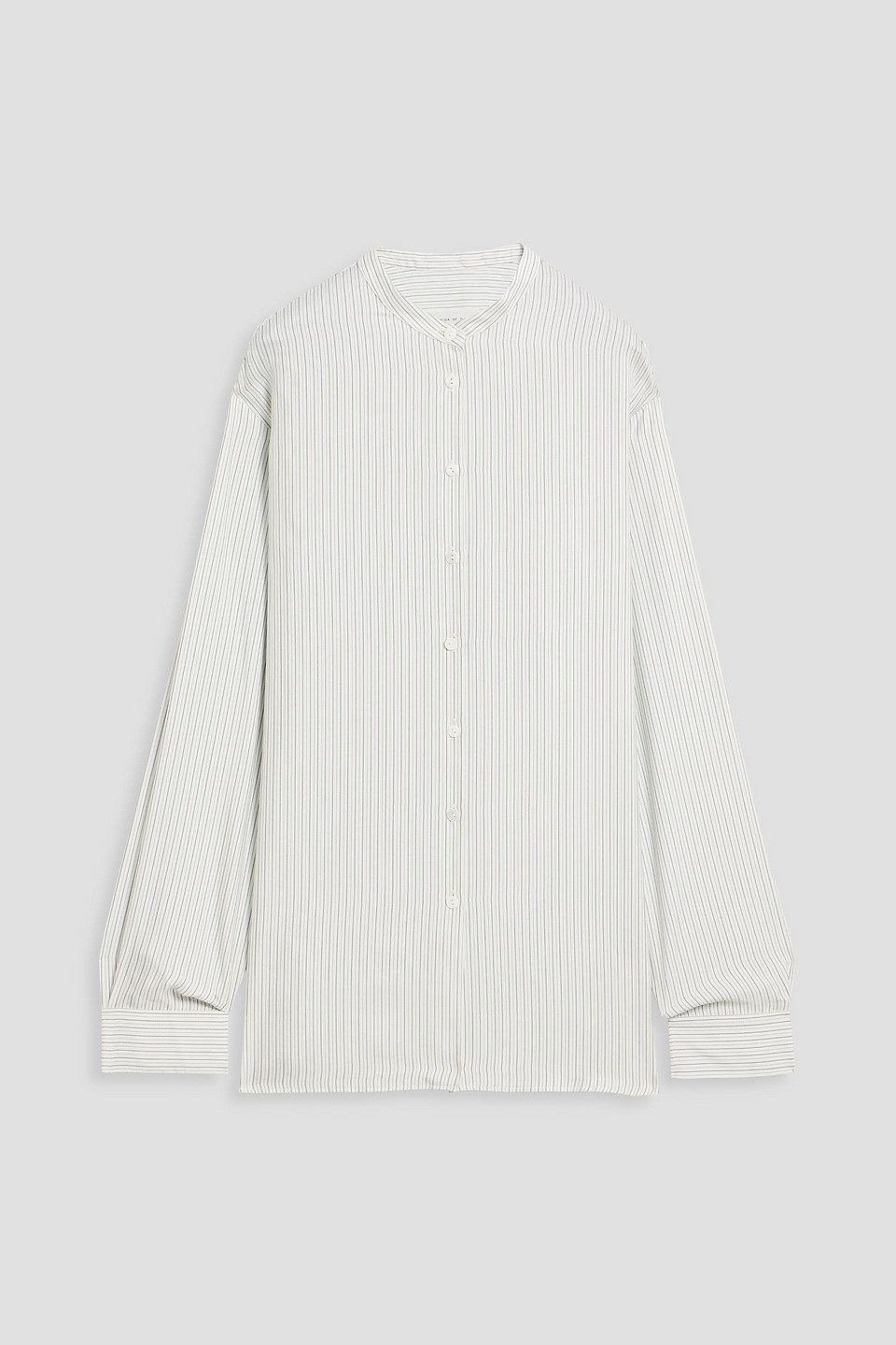 Veronica De Piante Daisy Striped Silk Shirt In White