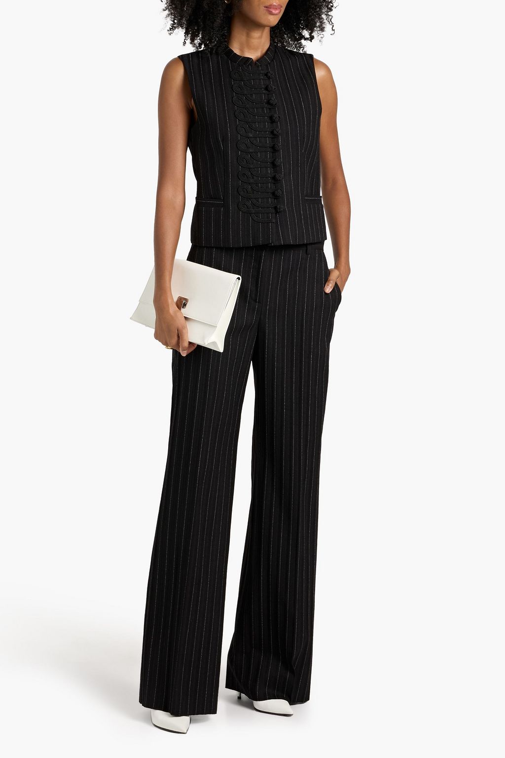 VERONICA DE PIANTE Anya pinstriped wool wide-leg pants
