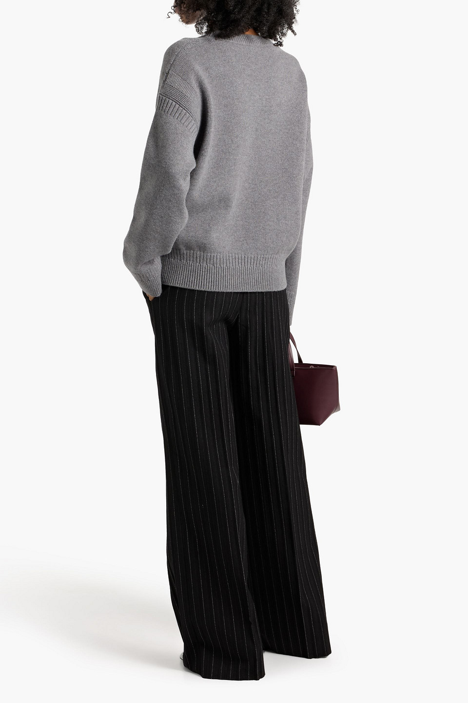 Veronica De Piante Poppy Wool And Cashmere-blend Sweater In Gray