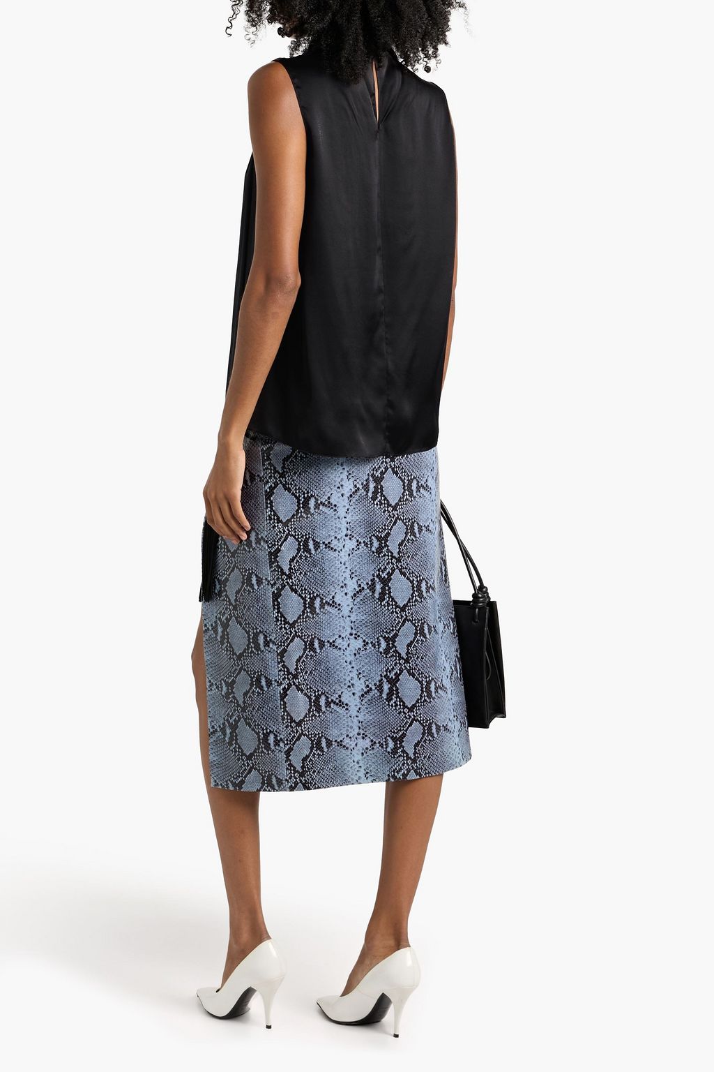 VERONICA DE PIANTE Marina fringed silk-charmeuse top