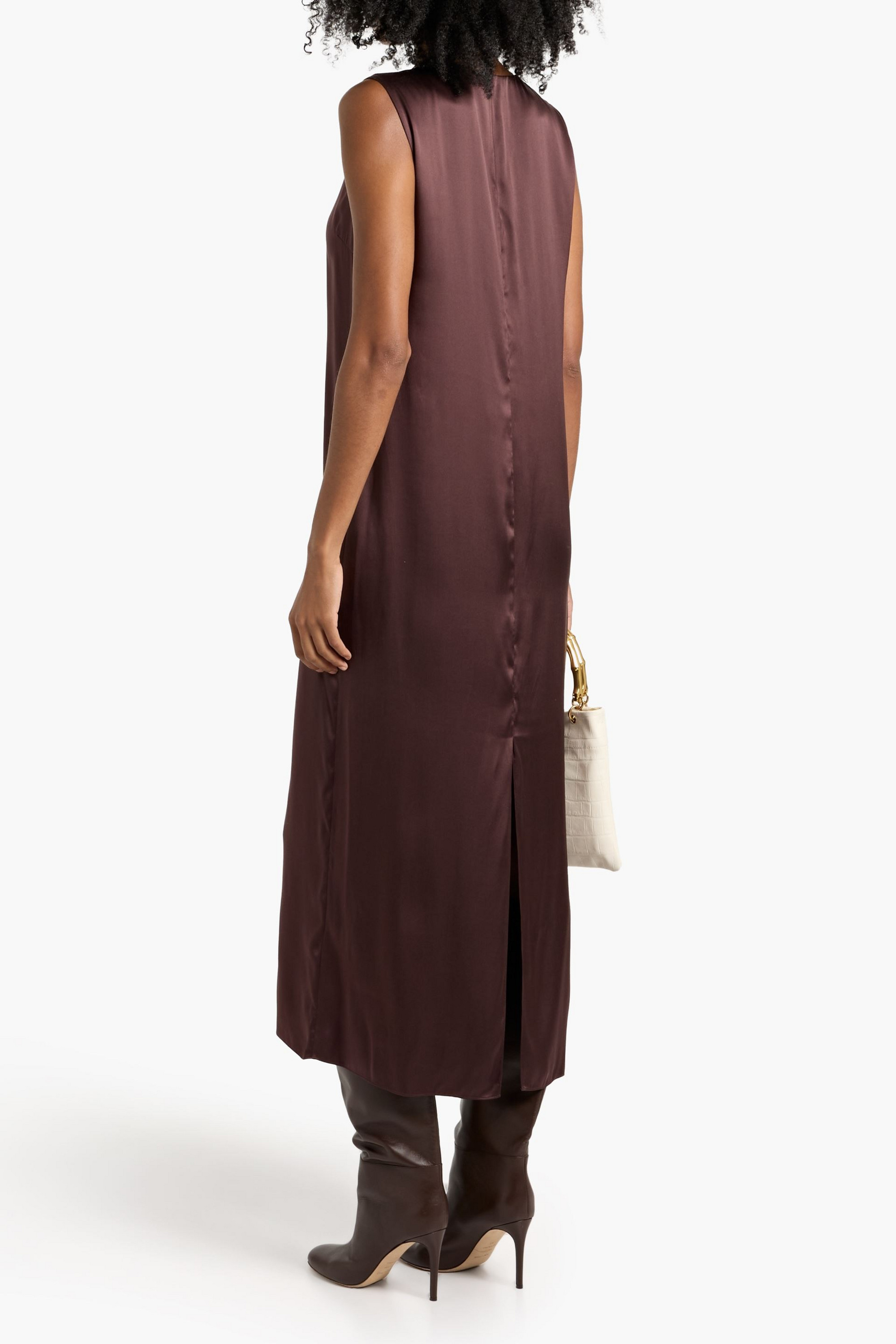 Veronica De Piante Alessia washed-silk midi dress