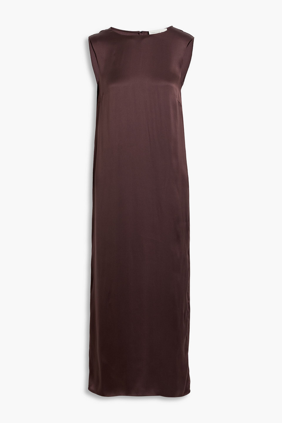 Veronica De Piante Alessia Washed-silk Midi Dress In Brown
