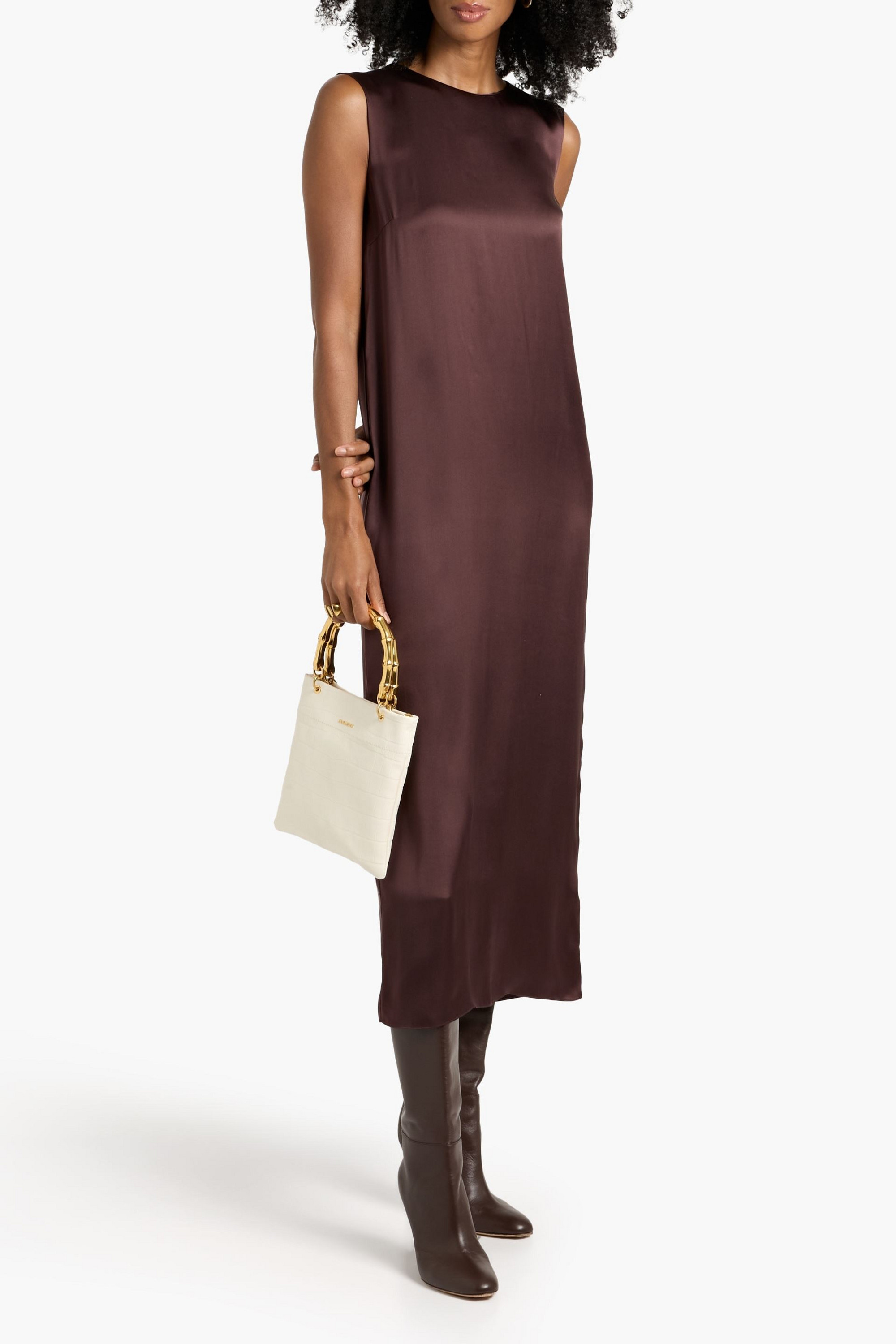 Veronica De Piante Alessia washed-silk midi dress