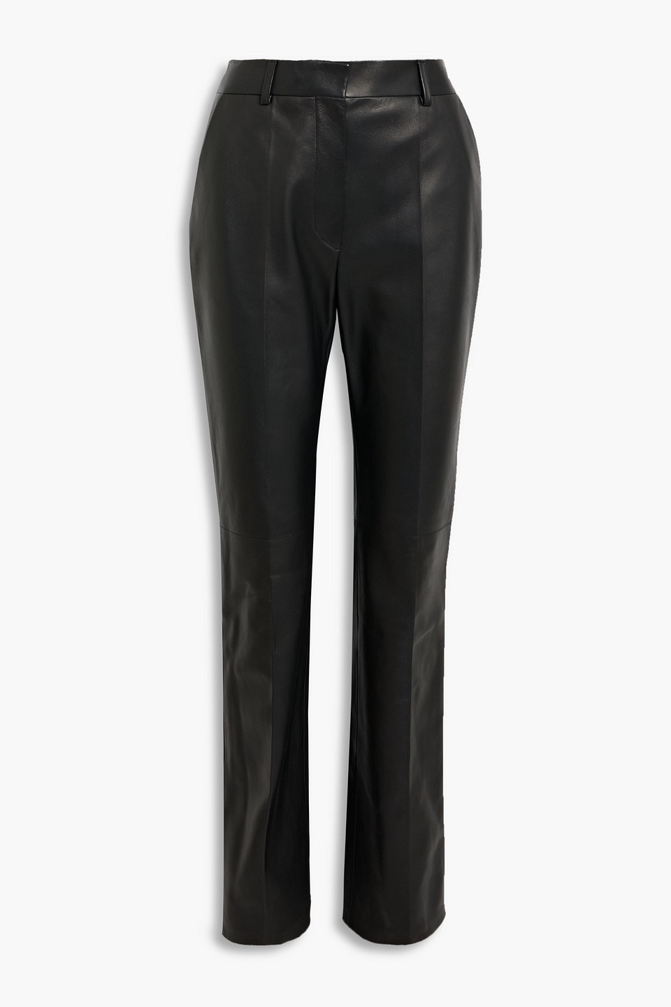 Veronica De Piante Mick Leather Straight-leg Pants In Black