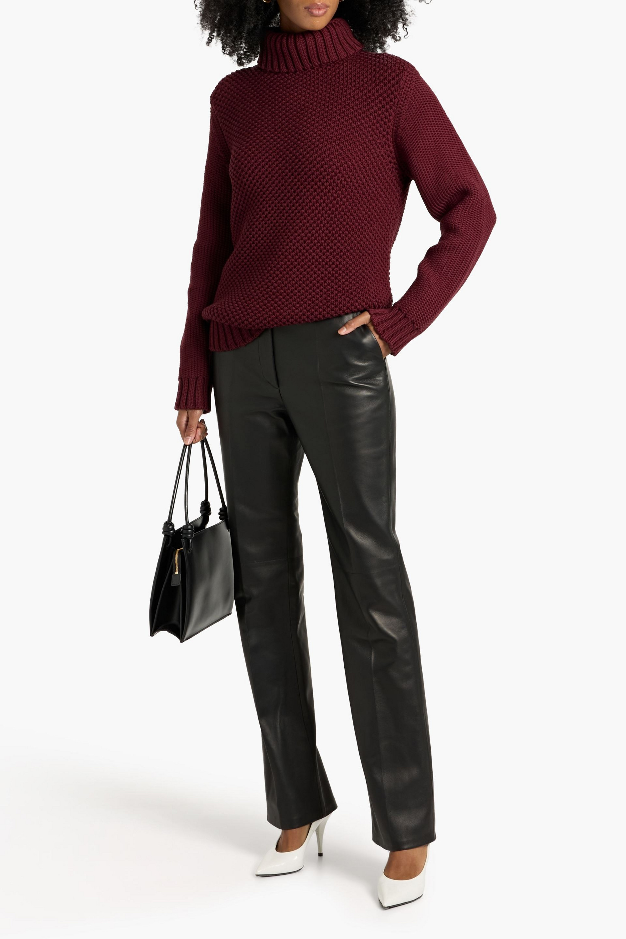 Retrofête Chader leather straight-leg pants Plush