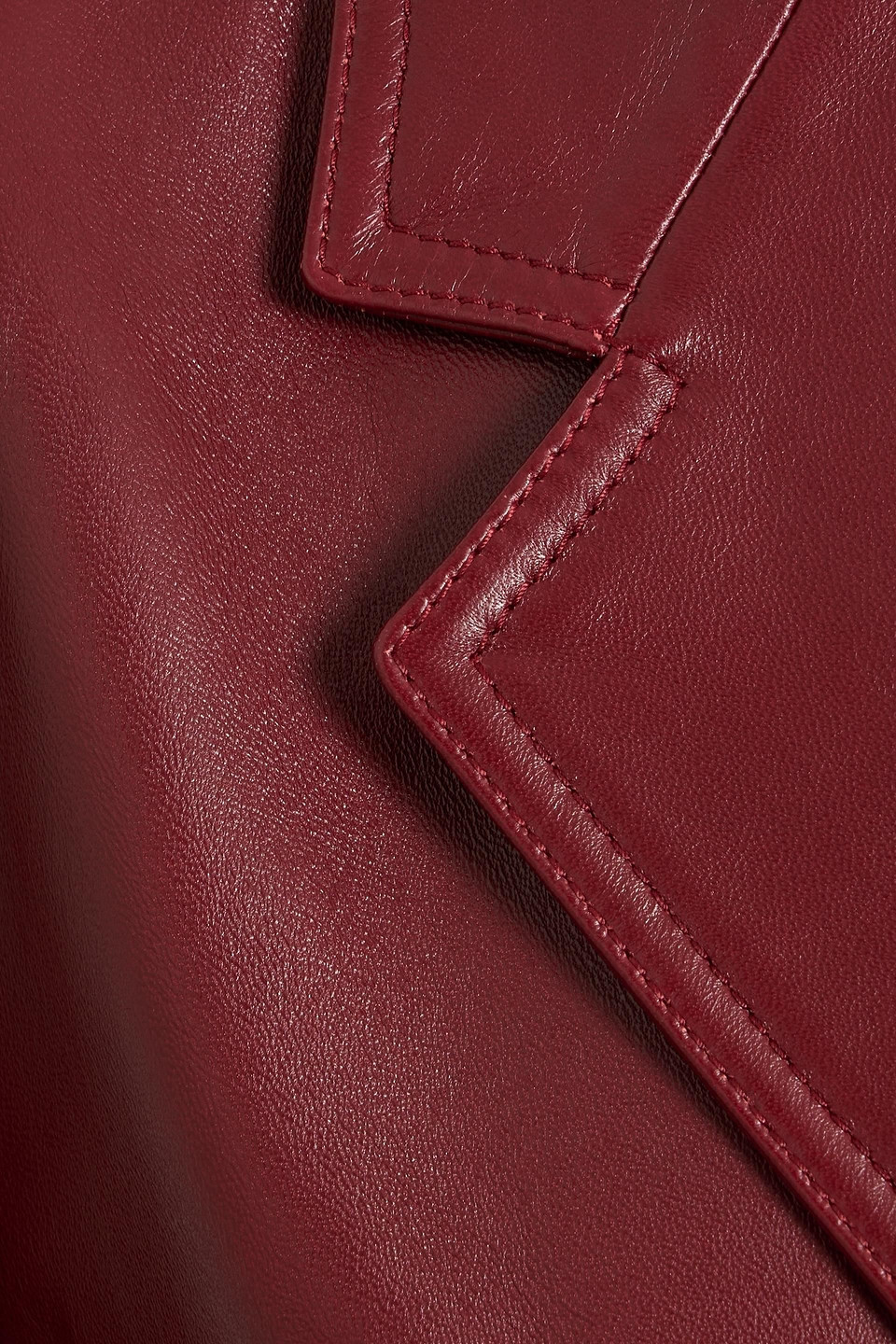 Veronica De Piante Stephanie Leather Coat In Burgundy