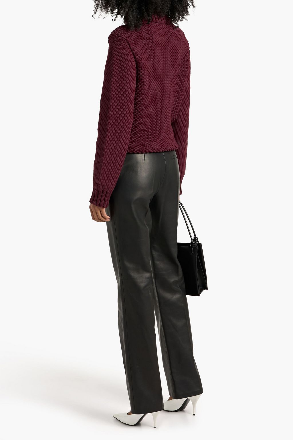 VERONICA DE PIANTE Alba textured-knit merino wool turtleneck sweater